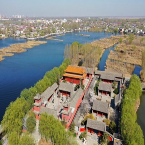 航拍雄安新区白洋淀景区