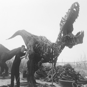 邢台小伙热衷轮胎艺术 4年回收近40吨废旧轮胎