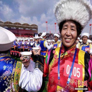 中国“土乡”刷新“最多人挽臂链式交杯”世界纪录