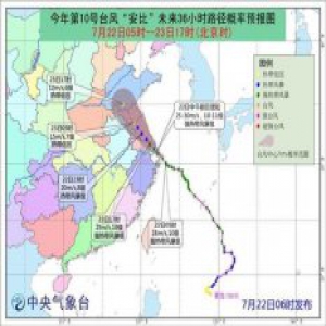 台风“安比”新动向：今早到上午穿过舟山群岛 已直奔上海