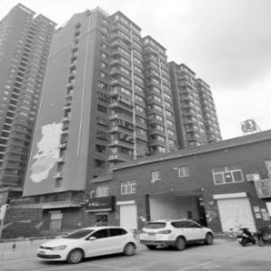 邯郸：风雨中高楼“脱皮” 小区里多车“受伤”