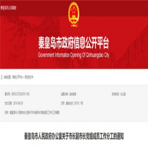 最新！河北1市市政府领导工作分工来了