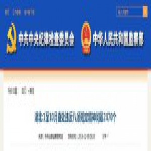 湖北：1至10月查处违反八项规定精神问题2470个