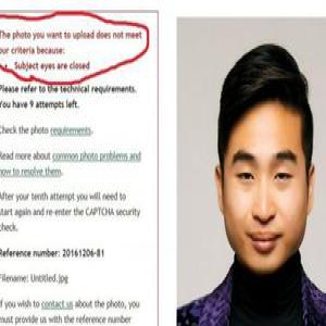 男子因眼小申请护照遭"歧视"：被拒因为"闭眼"