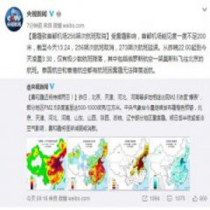 北京雾霾笼罩 首都机场256架次航班取消(图)