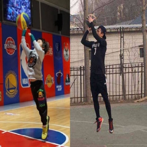 孙俪儿子是个篮球Boy 姿势跟老爸邓超一模一样(图)