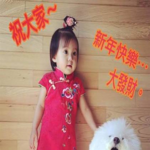 贾静雯爱女咘咘大眼萌 穿旗袍变格格拜年(图)