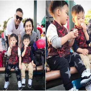 范玮琪双胞胎儿子的日常：哥哥淡定对待闹腾弟弟