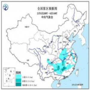 湖北湖南等地有强浓雾 中东部大雾范围扩至10省