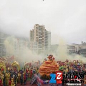 贵州石阡齐聚百条毛龙 传承非遗文化