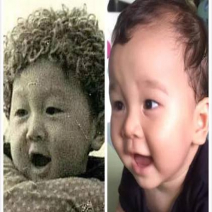 基因强大！胡蝶晒陆川童年照 与儿子似复制