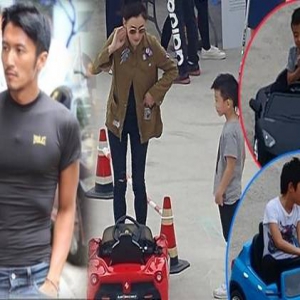 有爱！张柏芝带俩儿子开玩具车 Lucas的表情却…
