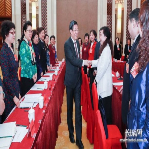 河北省代表团召开妇女代表座谈会