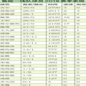鲁能2018赛季大数据