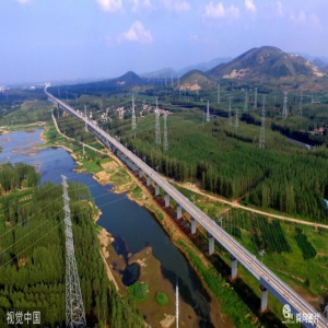 山东临沂：航拍鲁南高铁日曲段